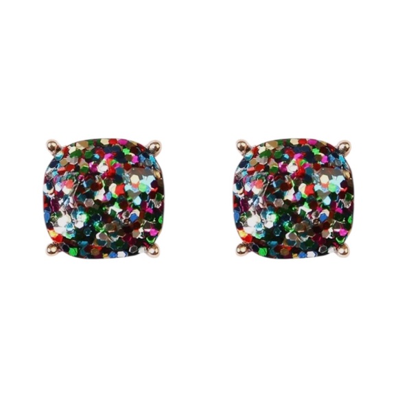 Jewelry - Multicolor Glitter Stud Earrings-NWT